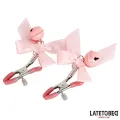 Rosa Nippelklemmen mit Schleife und Glöckchen von Latetobed BDSM Line