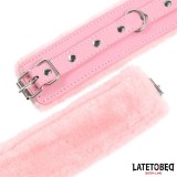 Premium-Handfesseln mit Fellfutter, Rosa von Latetobed BDSM Line | Fesselliebe.de
