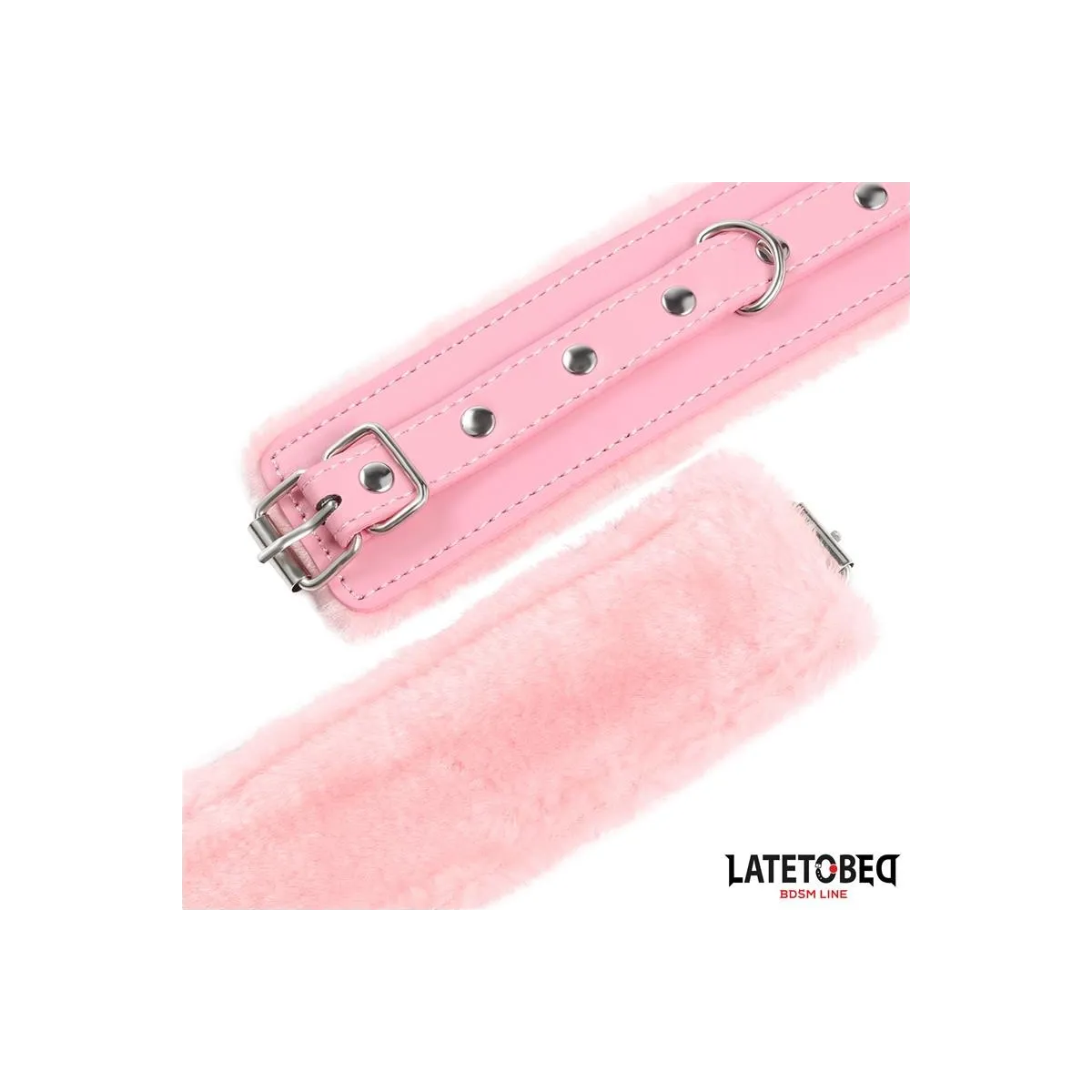 Premium-Handfesseln mit Fellfutter, Rosa von Latetobed BDSM Line | Fesselliebe.de