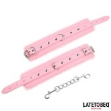 Premium-Handfesseln mit Fellfutter, Rosa von Latetobed BDSM Line | Fesselliebe.de