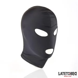 Haube mit offenem Mund und Offenen Augen, Schwarz von Latetobed BDSM Line