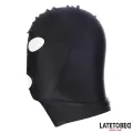 Haube mit offenem Mund und Offenen Augen, Schwarz von Latetobed BDSM Line