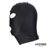 Haube mit offenem Mund und Offenen Augen, Schwarz von Latetobed BDSM Line | Fesselliebe.de