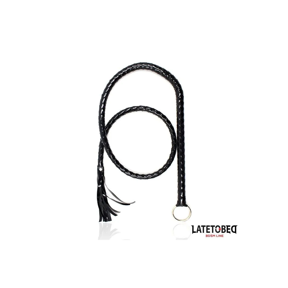 Glänzende Schwarze Lange Peitsche 138 cm von Latetobed BDSM Line | Fesselliebe.de