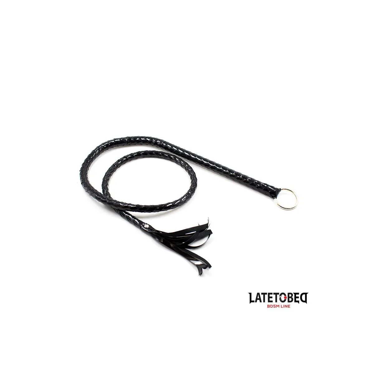 Glänzende Schwarze Lange Peitsche 138 cm von Latetobed BDSM Line | Fesselliebe.de