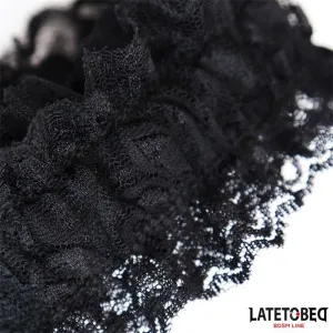 Elastische Handfesseln aus Spitze Schwarz von Latetobed BDSM Line