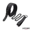 Set Halsband und Leine Neopren Schwarz von Latetobed BDSM Line