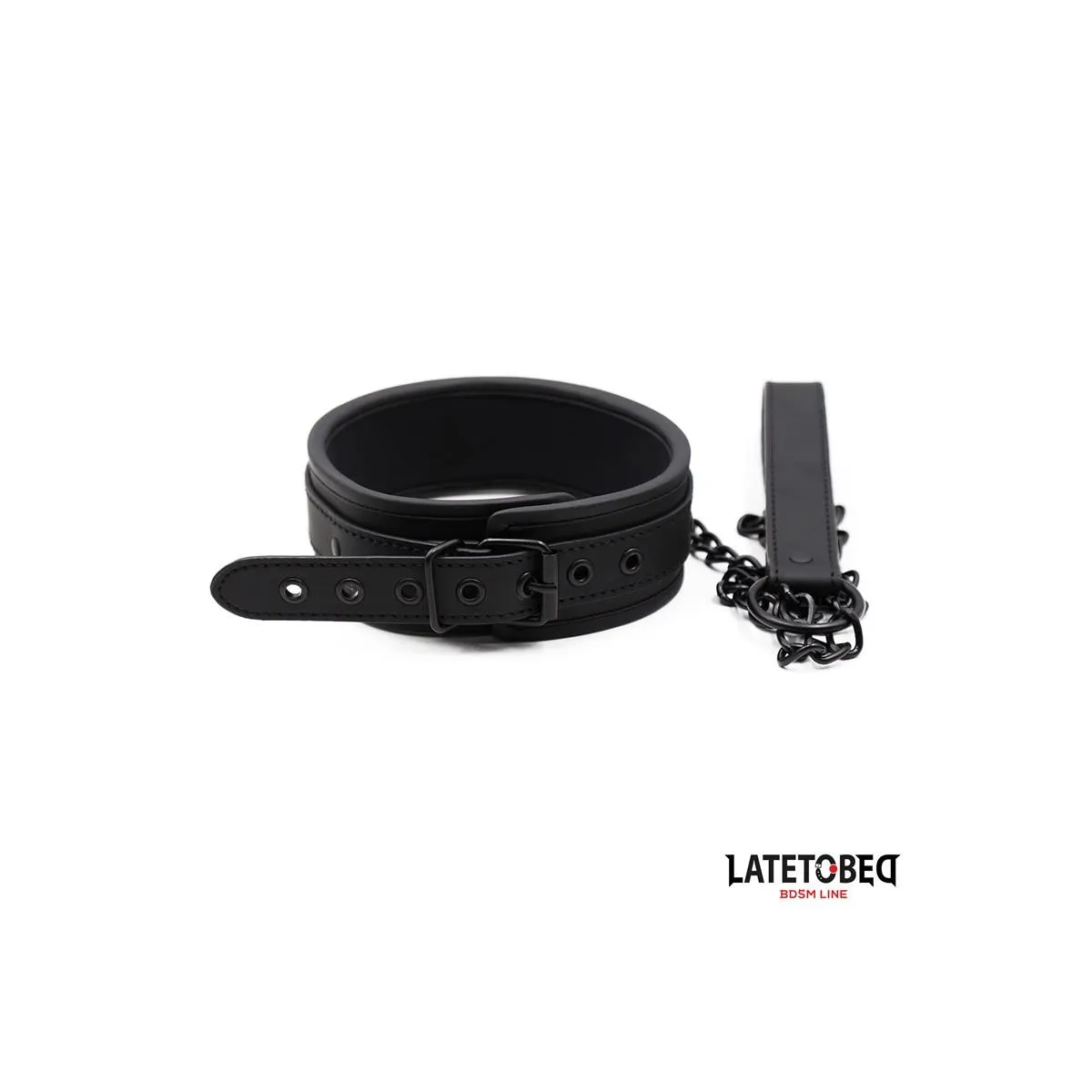 Set Halsband und Leine Neopren Schwarz von Latetobed BDSM Line | Fesselliebe.de