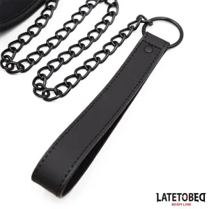 Set Halsband und Leine Neopren Schwarz von Latetobed BDSM Line