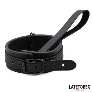 Set Halsband und Leine Neopren Schwarz von Latetobed BDSM Line