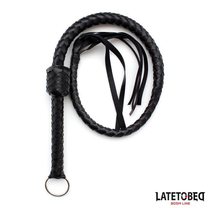 Geflochtene Peitsche Schwarz 116 cm von Latetobed BDSM Line | Fesselliebe.de