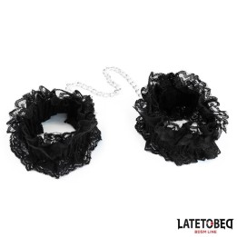 Elastische Fussfesseln aus Spitze Schwarz von Latetobed BDSM Line | Fesselliebe.de