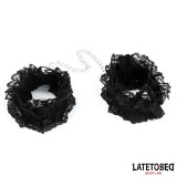 Elastische Fussfesseln aus Spitze Schwarz von Latetobed BDSM Line | Fesselliebe.de