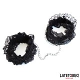Elastische Fussfesseln aus Spitze Schwarz von Latetobed BDSM Line | Fesselliebe.de