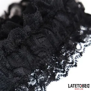 Elastische Fussfesseln aus Spitze Schwarz von Latetobed BDSM Line