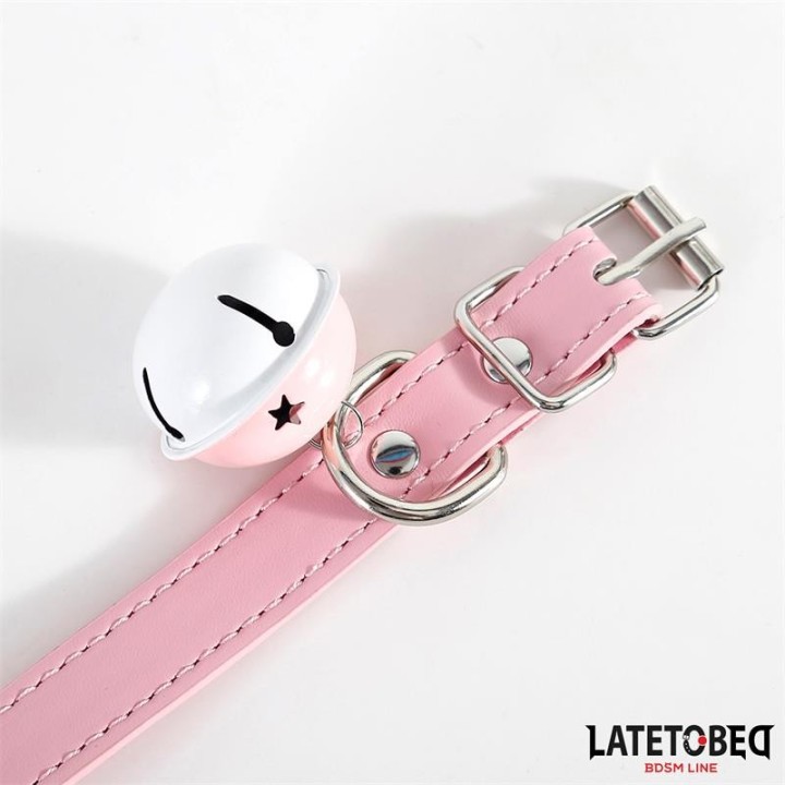 Halsband mit Glocke Verstellbar Rosa von Latetobed BDSM Line | Fesselliebe.de