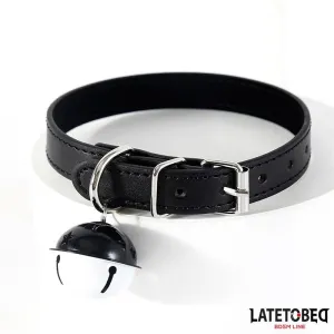 Halsband mit Glocke Schwarz Verstellbar von Latetobed BDSM Line