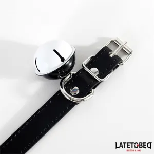 Halsband mit Glocke Schwarz Verstellbar von Latetobed BDSM Line