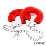Fell-Fussfesseln Rot von Latetobed BDSM Line | Fesselliebe.de