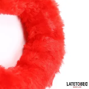 Fell-Fussfesseln Rot von Latetobed BDSM Line