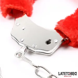 Fell-Fussfesseln Rot von Latetobed BDSM Line