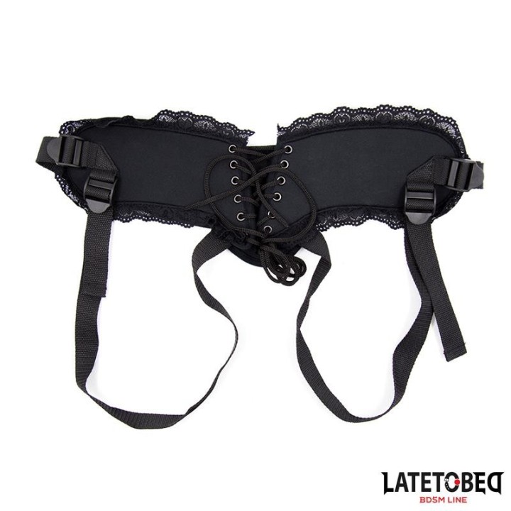 Spitzenrand-Umschnall-Dildo mit Silikonring von Latetobed BDSM Line | Fesselliebe.de