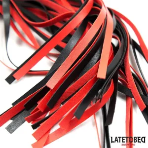 Gestreifter Stachel-Flogger Rot und Schwarz von Latetobed BDSM Line