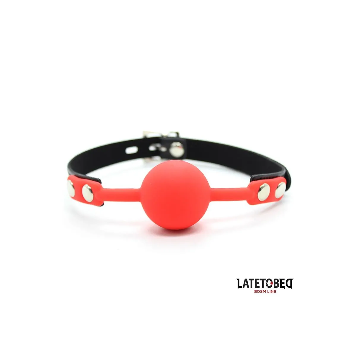 Silikon-Kugelknebel mit Vorhängeschloss Rot von Latetobed BDSM Line | Fesselliebe.de