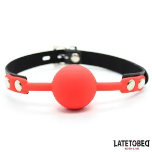Silikon-Kugelknebel mit Vorhängeschloss Rot von Latetobed BDSM Line