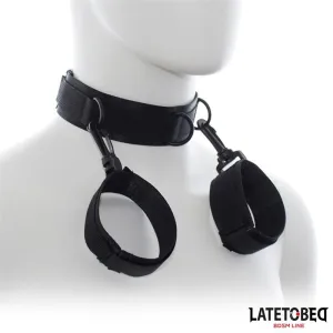 Halsband mit Handfesseln, Nylon von Latetobed BDSM Line | Fesselliebe.de