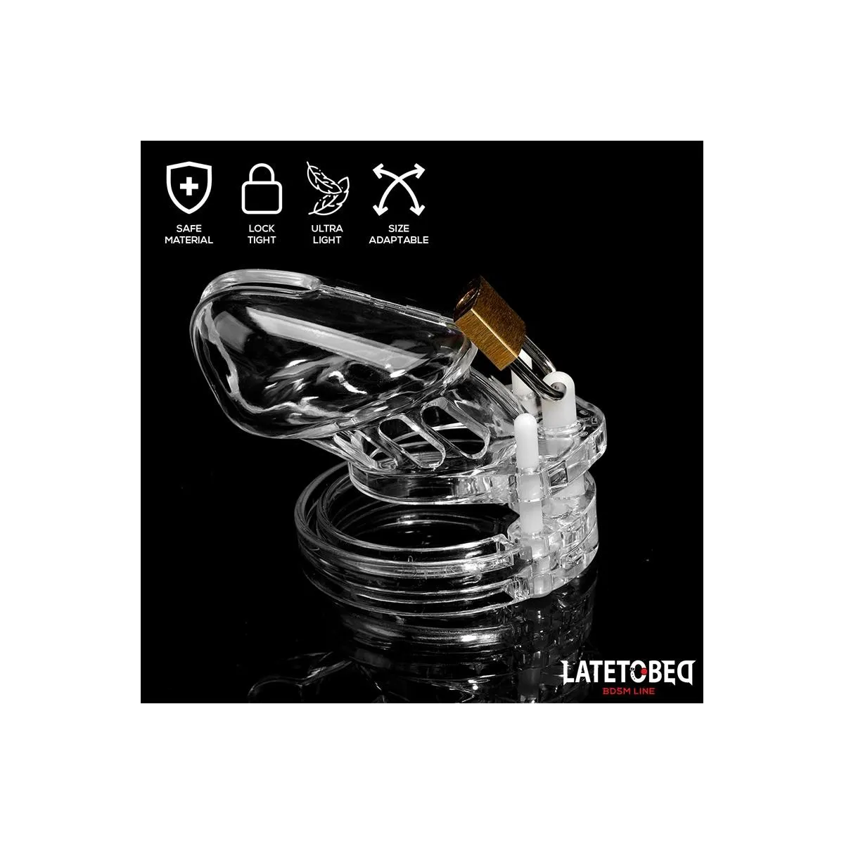Keuschheitskäfig für Den Penis, Kurz, Transparent von Latetobed BDSM Line | Fesselliebe.de