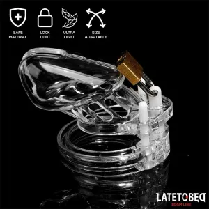 Keuschheitskäfig für Den Penis, Kurz, Transparent von Latetobed BDSM Line | Fesselliebe.de