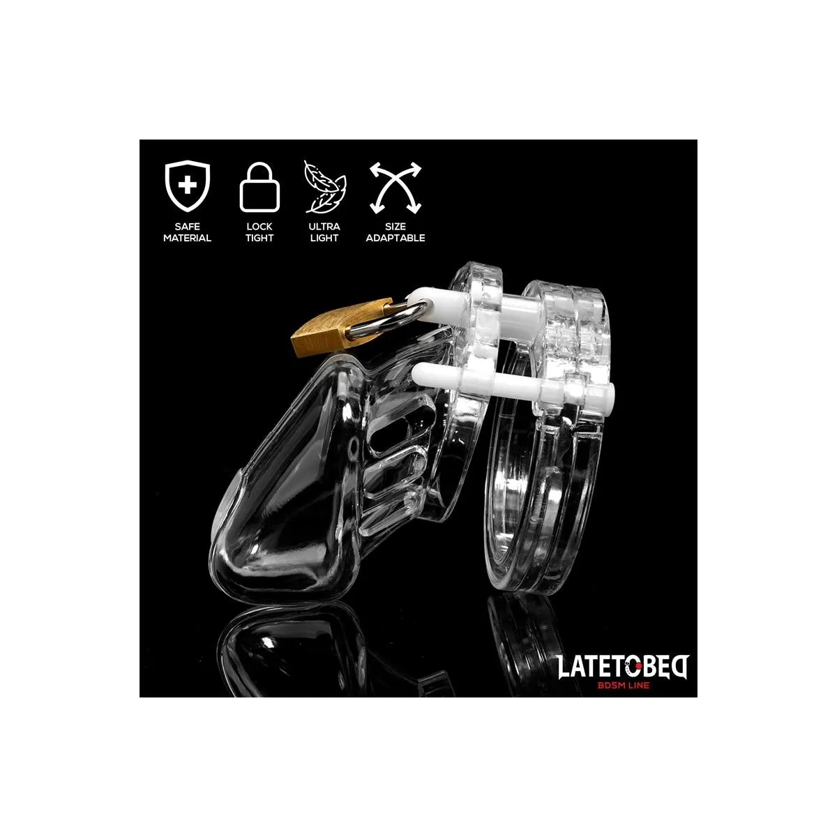 Keuschheitskäfig für Den Penis, Kurz, Transparent von Latetobed BDSM Line | Fesselliebe.de