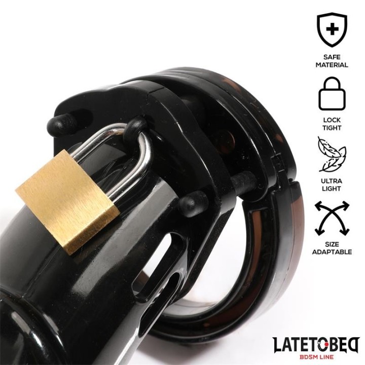 Keuschheitskäfig für Den Penis, Lang, Schwarz von Latetobed BDSM Line | Fesselliebe.de
