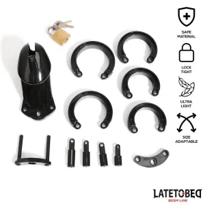 Keuschheitskäfig für Den Penis, Lang, Schwarz von Latetobed BDSM Line