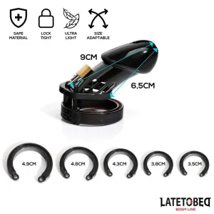 Keuschheitskäfig für Den Penis, Lang, Schwarz von Latetobed BDSM Line