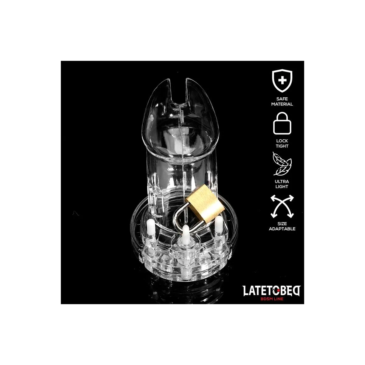 Keuschheitskäfig für Den Penis, Lang, Transparent von Latetobed BDSM Line | Fesselliebe.de