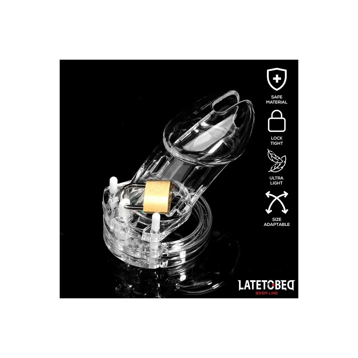 Keuschheitskäfig für Den Penis, Lang, Transparent von Latetobed BDSM Line | Fesselliebe.de
