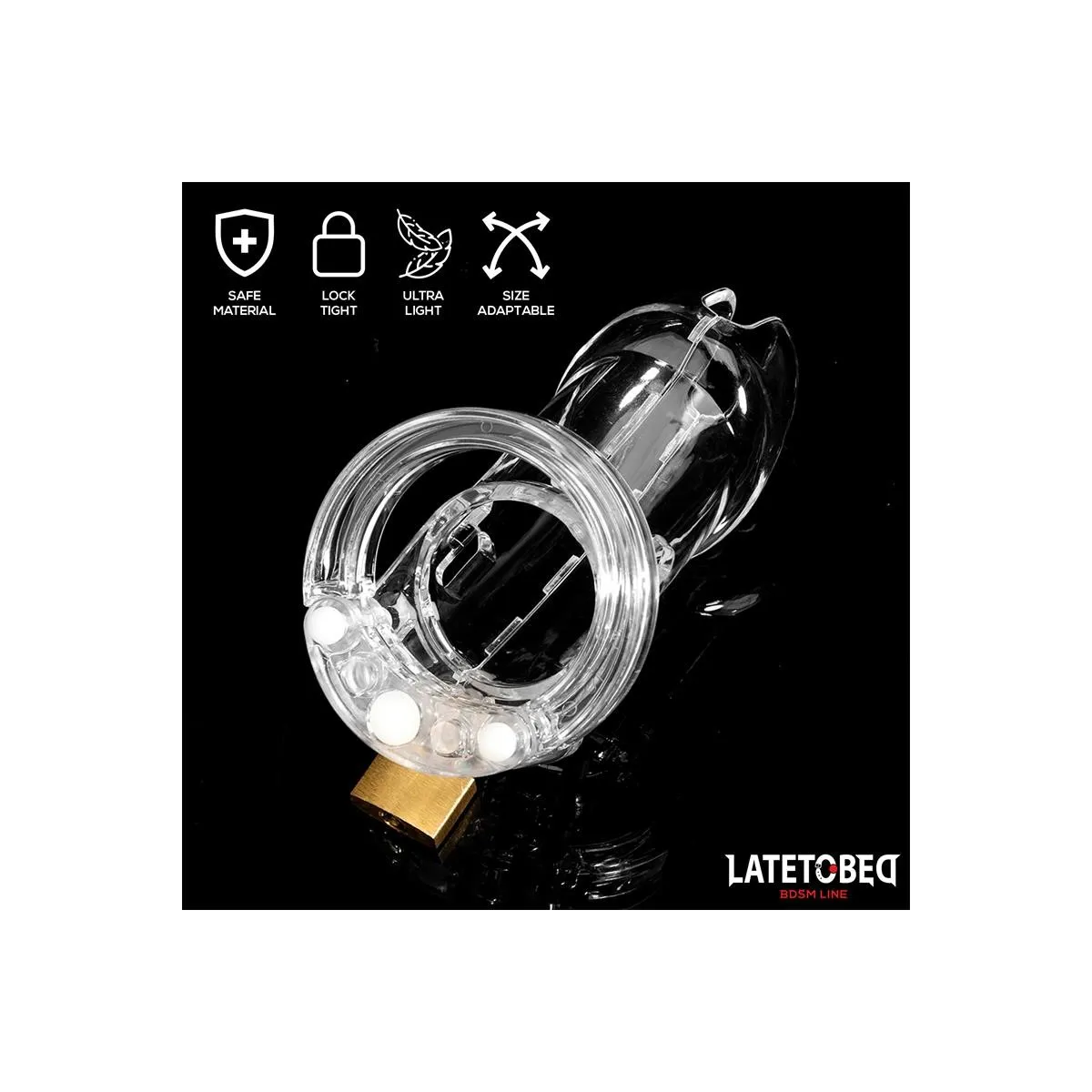 Keuschheitskäfig für Den Penis, Lang, Transparent von Latetobed BDSM Line | Fesselliebe.de