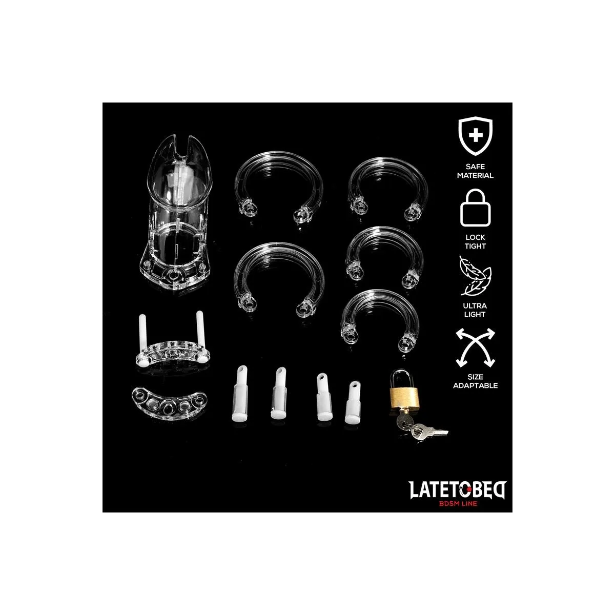 Keuschheitskäfig für Den Penis, Lang, Transparent von Latetobed BDSM Line | Fesselliebe.de