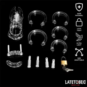 Keuschheitskäfig für Den Penis, Lang, Transparent von Latetobed BDSM Line