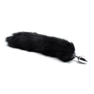 Metall-Analplug Foxy Tail Velvet Touch 40 cm Schwarz von Latetobed BDSM Line