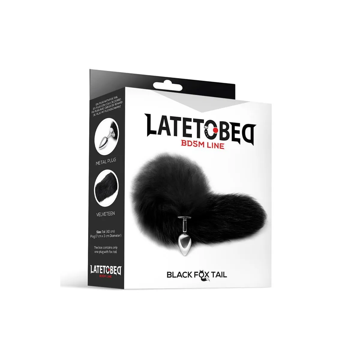 Metall-Analplug Foxy Tail Velvet Touch 40 cm Schwarz von Latetobed BDSM Line | Fesselliebe.de