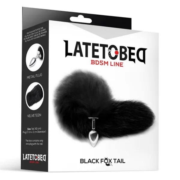 Metall-Analplug Foxy Tail Velvet Touch 40 cm Schwarz von Latetobed BDSM Line | Fesselliebe.de