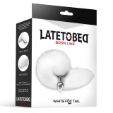 Metall-Analplug mit Fuchsschwanz Velvet Touch 40 cm Weiss von Latetobed BDSM Line | Fesselliebe.de