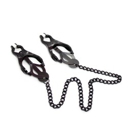 Japanische Nippelklemmen mit Kette Schwarz von Latetobed BDSM Line | Fesselliebe.de