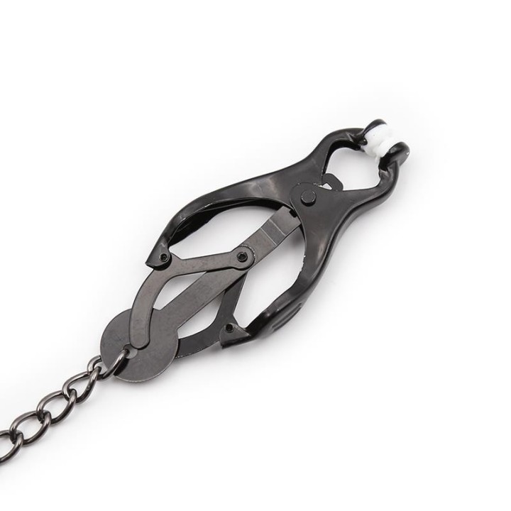 Japanische Nippelklemmen mit Kette Schwarz von Latetobed BDSM Line | Fesselliebe.de
