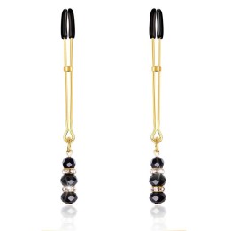 Nippelklemmen mit Glasperlen, Golden von Latetobed BDSM Line | Fesselliebe.de