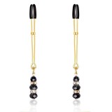 Nippelklemmen mit Glasperlen, Golden von Latetobed BDSM Line | Fesselliebe.de
