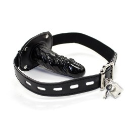 Verschliessbarer Langer Penis 10 cm Knebelball Schwarz von Latetobed BDSM Line | Fesselliebe.de
